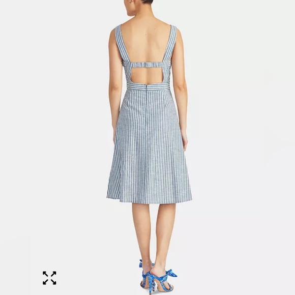 RACHEL Rachel Roy Rylnne Cotton Striped Button-Front Dress - Picture 2 of 5